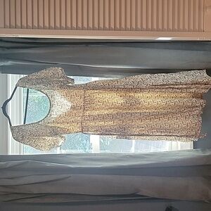 Puff sleeve linen dress